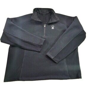 Spyder Core Sweatshirt Mens 2XL Black Quarter Zip Fleece Pullover Ski Outdoor